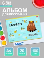 Альбом для рисования Hatber «Реально крутой Капибара» А4, 20 листов, на скобе, обложка из мелованного картона, блок офсет, МИКС - Фото 1