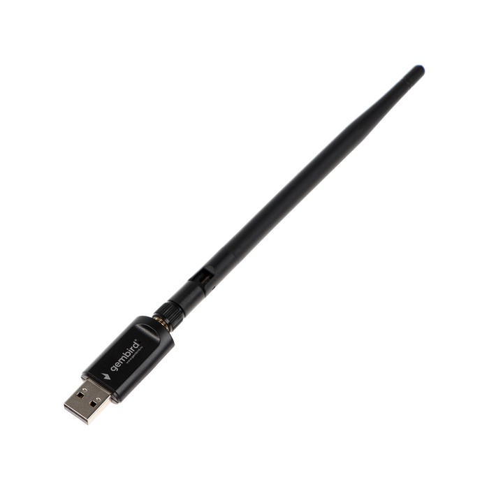 Адаптер Wi-Fi+Bluetooth Gembird WNP-UA-019, 600 Mbps, USB, двухдиапазонный, антенна, чёрный