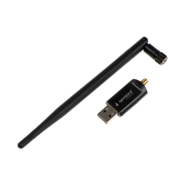 Адаптер Wi-Fi+Bluetooth Gembird WNP-UA-019, 600 Mbps, USB, двухдиапазонный, антенна, чёрный