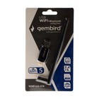 Адаптер Wi-Fi+Bluetooth Gembird WNP-UA-019, 600 Mbps, USB, двухдиапазонный, антенна, чёрный - фото 9086791