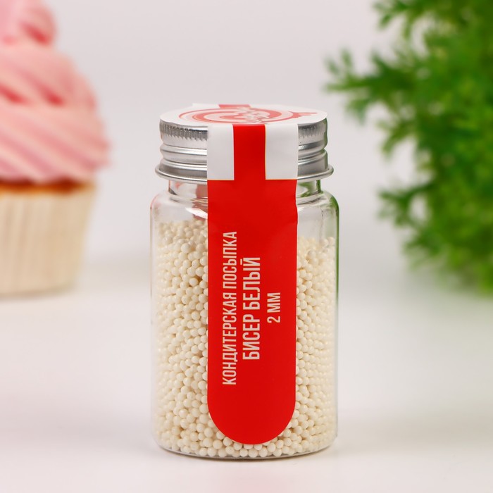 Кондитерская посыпка «Бисер белый» Пасха, 2 мм, 50 г
