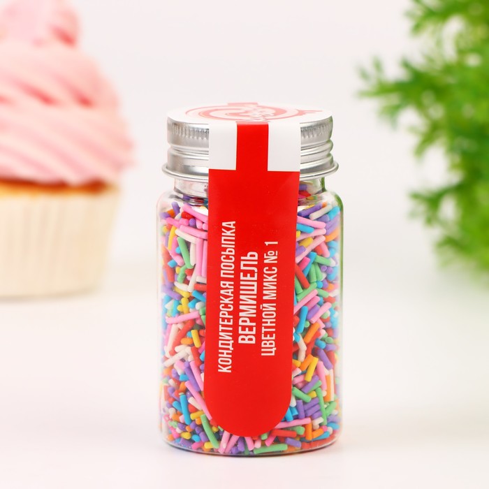 Кондитерская посыпка «Вермишель» цветной микс № 1, 50 г