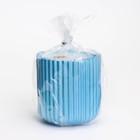 Свеча в подсвечнике из гипса с узкими гранями, 7х8см, голубой - фото 7845050