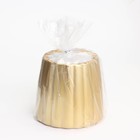 Свеча в подсвечнике из гипса с гладкими гранями, 9,5х9см, золото - Фото 4