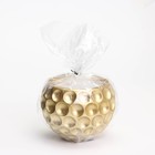 Свеча "Шар в точку" в подсвечнике из гипса,  8х6см, золото - фото 24267205