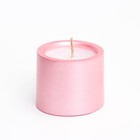 Свеча "Цилиндр" в подсвечнике из гипса малый, 5х3,5см,розовый - Фото 2