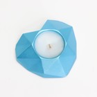 Свеча "Сердце. Мрамор" в подсвечнике из гипса с гранями, 8х7,5х2,5см,голубой - фото 7845204