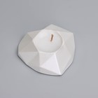 Свеча "Сердце. Мрамор" в подсвечнике из гипса с гранями, 8х7,5х2,5см,белый перламутр - фото 24618340