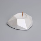 Свеча "Сердце. Мрамор" в подсвечнике из гипса с гранями, 8х7,5х2,5см,белый перламутр - фото 24618341