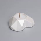 Свеча "Сердце. Мрамор" в подсвечнике из гипса с гранями, 8х7,5х2,5см,белый перламутр - фото 24618342