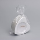 Свеча "Сердце малое. Мрамор" в подсвечнике из гипса, 7х3см,белый преламутр - Фото 6