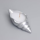 Свеча "Ракушка" в подсвечнике из гипса малая, 11,5х5,5х3,5 см, серебро - Фото 4