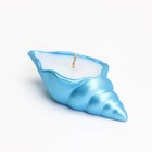 Свеча "Ракушка" в подсвечнике из гипса малая, 11,5х5,5х3,5 см, голубой - Фото 2