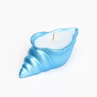 Свеча "Ракушка" в подсвечнике из гипса малая, 11,5х5,5х3,5 см, голубой - Фото 3