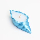 Свеча "Ракушка" в подсвечнике из гипса малая, 11,5х5,5х3,5 см, голубой - Фото 5