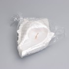 Свеча "Ракушка" в подсвечнике из гипса большая, 17х11х5,5см, белый перламутр - фото 23137360