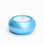 Свеча "Полноторие" в подсвечнике из гипса малый,6х3см,голубой - Фото 2