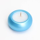 Свеча "Полноторие" в подсвечнике из гипса малый,6х3см,голубой - Фото 3