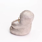 Свеча "Ленивец" в подсвечнике из гипса,9х10,5х11см, шампань - фото 23145734