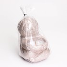 Свеча "Ленивец" в подсвечнике из гипса,9х10,5х11см, шампань - фото 23145736