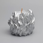 Свеча "Лев" в подсвечнике из гипса, 8,5х8х7см,серебро - Фото 4