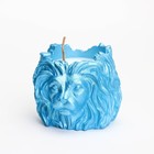 Свеча "Лев" в подсвечнике из гипса, 8,5х8х7см,голубой - фото 7845312
