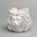 Свеча "Лев" в подсвечнике из гипса, 8,5х8х7см, белый перламутр - Фото 3