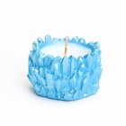 Свеча "Кристаллы" в подсвечнике из гипса,6х4см, голубой - Фото 2