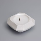 Свеча "Квадрат" в подсвечнике со скошенными углами малый,9х3,5см,белый перламутр - фото 7845360