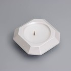 Свеча "Квадрат" в подсвечнике со скошенными углами малый,9х3,5см,белый перламутр - фото 7845361