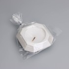 Свеча "Квадрат" в подсвечнике со скошенными углами малый,9х3,5см,белый перламутр - фото 7845362