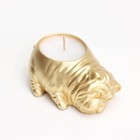 Свеча "Бульдог" в подсвечнике из гипса,8х12х4,5см, золото - фото 23145795