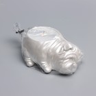 Свеча "Бульдог" в подсвечнике из гипса,8х12х4,5см, белый перламутр - фото 23137406