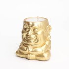 Свеча "Будда" в подсвечнике из гипса,8х8х8,5см, золото - фото 23145808