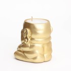 Свеча "Будда" в подсвечнике из гипса,8х8х8,5см, золото - фото 23145809