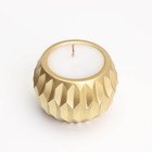 Свеча  "Шар" в подсвечнике с острыми гранями из гипса, 7х6см, золото - фото 23145813