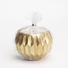 Свеча  "Шар" в подсвечнике с острыми гранями из гипса, 7х6см, золото - фото 23145814