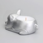 Свеча "Корги" в подсвечнике из гипса, 7,5х10х5,5см,серебро - Фото 4