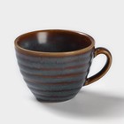 Чашка Magistro Garland, 200 мл, фарфор, синяя, коричневая - Фото 1