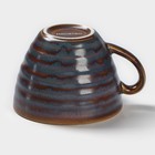 Чашка Magistro Garland, 200 мл, фарфор, синяя, коричневая - Фото 3