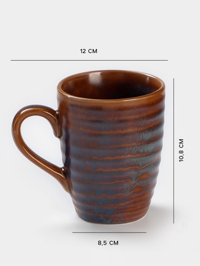 Кружка Magistro Garland, 320 мл, фарфор, синяя, коричневая