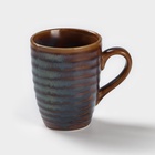 Кружка Magistro Garland, 320 мл, фарфор, синяя, коричневая - Фото 3