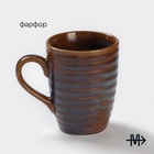 Кружка Magistro Garland, 320 мл, фарфор, синяя, коричневая - Фото 4