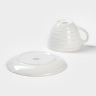 Чайная пара фарфоровая Magistro Urban, 2 предмета: чашка 200 мл, блюдце d=14,2 см, цвет белый в крапинку - Фото 4