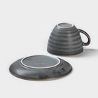 Чайная пара фарфоровая Magistro Urban, 2 предмета: чашка 200 мл, блюдце d=14,2 см, цвет серый - Фото 4