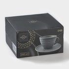 Чайная пара фарфоровая Magistro Urban, 2 предмета: чашка 200 мл, блюдце d=14,2 см, цвет серый - Фото 7