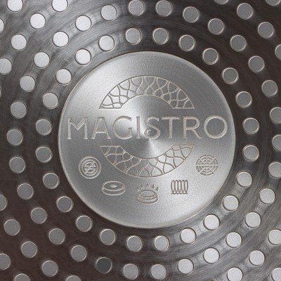 Сковорода блинная Magistro Flame, d=24 см, h=1.6 см, антипригарное покрытие, индукция, чёрная