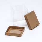 Коробка с PVC Мини «Крафт», для цветов и подарков, 10×10×12 см - Фото 5