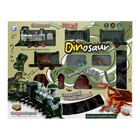 Железная дорога «Дино поезд», дым, динозавры, на батарейках - фото 7845758