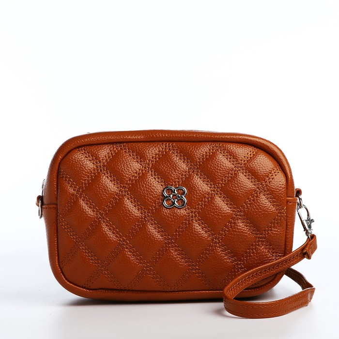 Сумка женская на молнии, цвет рыжий - Фото 1